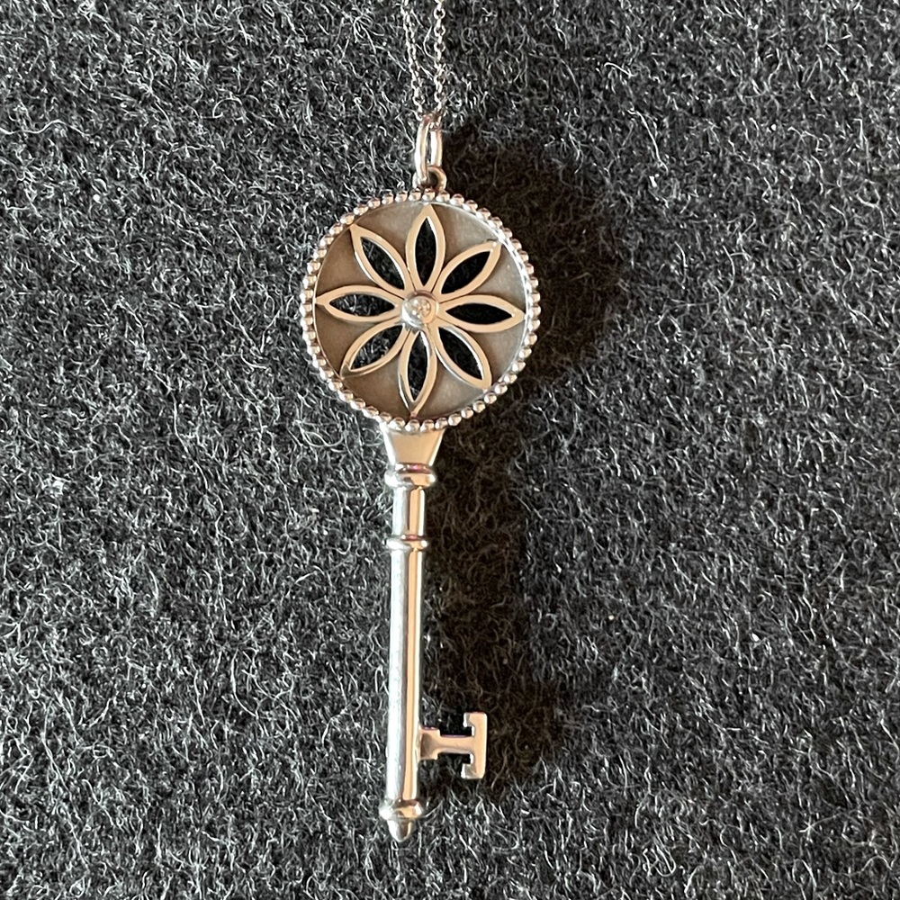 Tiffany & Co. Daisy Key Diamond Pendant with 18” chain